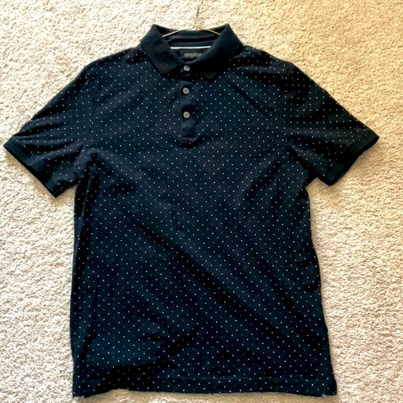 Banana Republic Polo M - black with small white polka dots - Picture 1 of 5